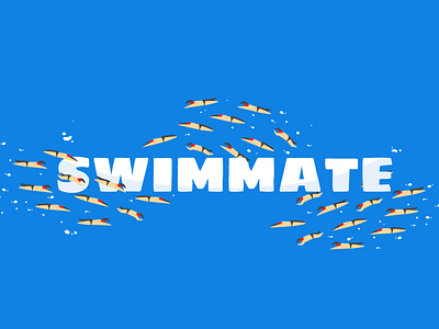 SWIMMATE app aqua branding cartoon design english figma fish flat icon illustrator logo marvel sea sport swiming swimmers trainers typography vector