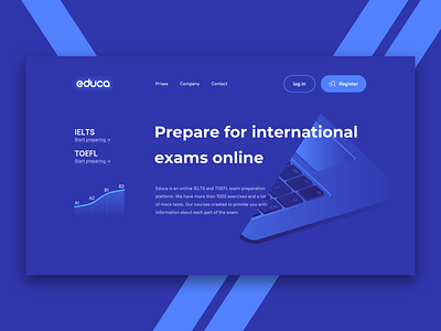 Prepare for international exams online business color design exams figma flat icon level log in macbook macbook air marvel scetch touch typography ui ui ux ux ux designer web