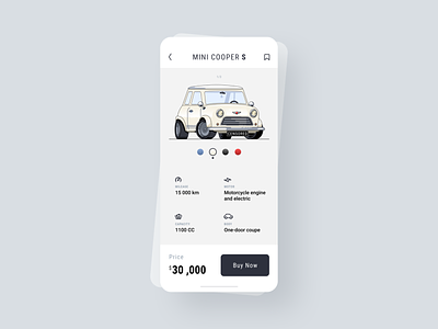 MINI Cooper S White app bmw buy car design designer fast figma flat illustration mini mobile mobile app ui ux uxui
