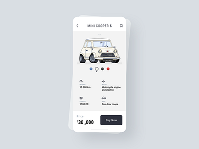 MINI Cooper S White app bmw buy car design designer fast figma flat illustration mini mobile mobile app ui ux uxui