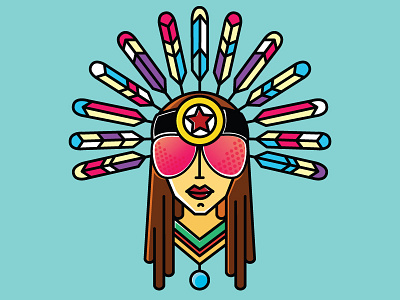 Gypsy Girl girl graphic gypsy icon illustration line art vector art visual