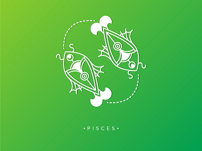 Pisces - #12 quirky gypsy zodiac illustration