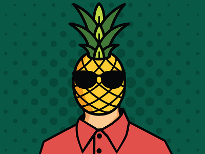 Pineapple Head art designinspiration graphicdesign icondesign illustration illustrator lineart quirky vector visualgraphic