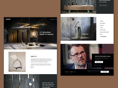 Homepage UI black brown furniture homepage interface interior screen ui user interface web design website