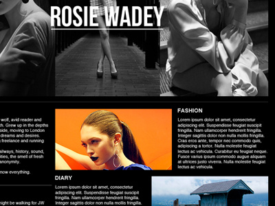 Rosie Wadey Website photography web design web site