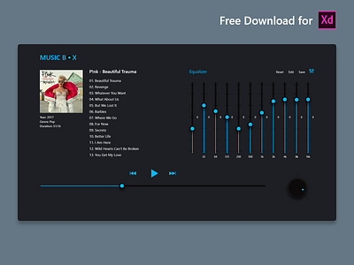 App Music adobexd app concept design download free music uikit