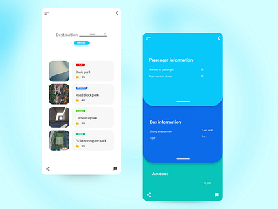 TellPark2 designs transport travel ui ux