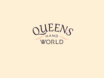 Queens World branding illustration logo typography
