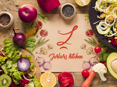 JolarsKitchen food illustration food logo kitchnen logo logo logodesign mockup mockup psd