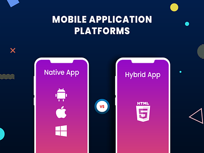 Mobile Application Platforms creative graphic design mobile app native app vs hybrid app ui ux