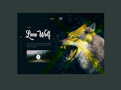 Lone Wolf dark concept dark ui uidesign uiux wildlife wolf