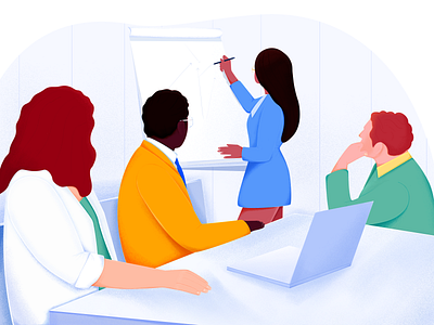 Company meeting design gif illustration