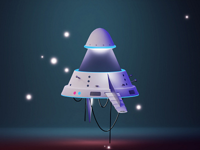 Outer Space 🪐 3d alien blender booleans color fog glow hard surface illustration lighting materials model night planet space spacecraft spaceship stars texture ufo