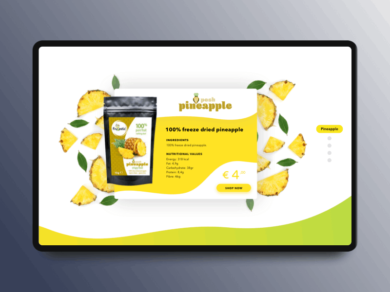 Freeze Dried Fruits card color fruit navigation ui uidesign uiux uxdesign visual design