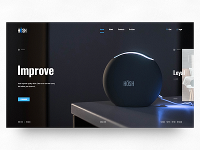Hösh air clean clear concept minimal promo purifier typography ui ux web website