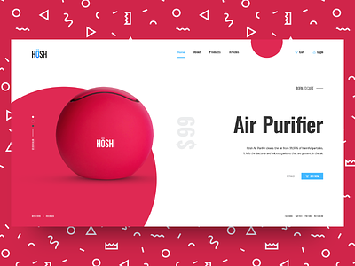 Hösh air clean clear concept minimal promo purifier typography ui ux web website