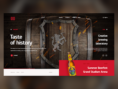 PKR Brewery beer brewery clean clear concept minimal promo typography ui ux web website