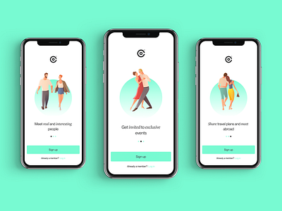 TIC — Onboarding app branding clean clear concept dating illustration interface logotype minimal onboarding ui