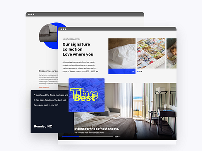 Landing Page for a Mattress Company branding design landing page mattress testimonials ui