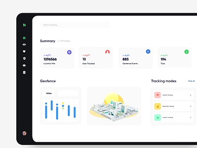 Dashboard Design dark ui dashboard design location tracking ui ux