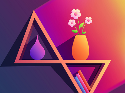 Minimalist shelf adobe illustrator colors creative dribbble illustration illustrator vectorart