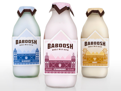 Baboosh kefir packaging bottles branding kefir packaging russian