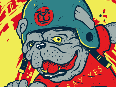 YC Bulldog design illustration merch t shirt