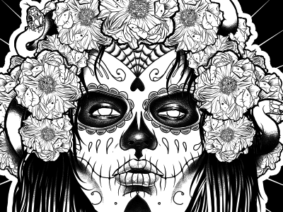 Day of the Dead WIP design drawing illustration