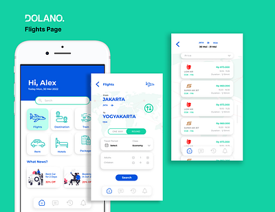 Flights Ticket Dolano design ilustration ui