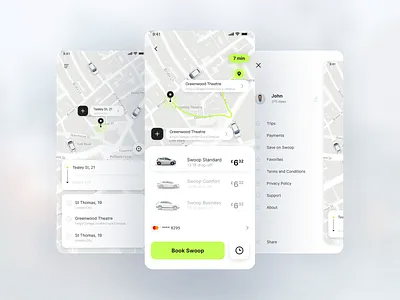 Swoop taxi App android app design apple best logo booking app car booking app dribbble dribbble best shot dribbble debut ios onboarding ride booking ride sharing app taxi app taxi booking app texi service app typography