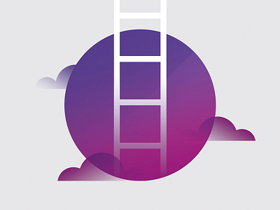 Sky Ladder circle clouds ladder purple