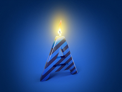 Team anniversary illustration 3d acronis anniversary c4d candle design illustration