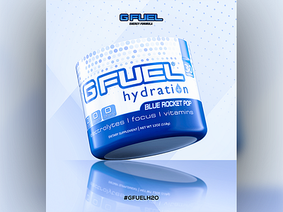 Advertisement for GFuel's Blue Rocket Pop flavour gfuel advertisement