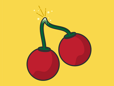 Cherry Bombs cherries firecrackers icon illustration simple