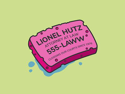 Here's my card business card illustration lawyer simpsons sponge