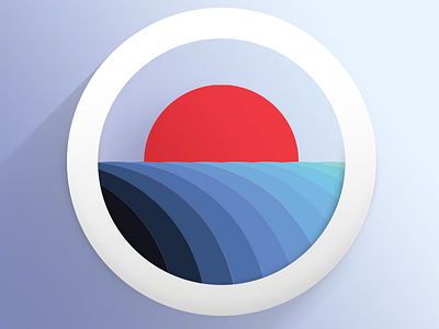 Scratched Logo app icon logo sunset waterfall