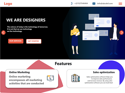 Landing page Designers adobe appareldesign applications creative designer designers development ui webdesigner