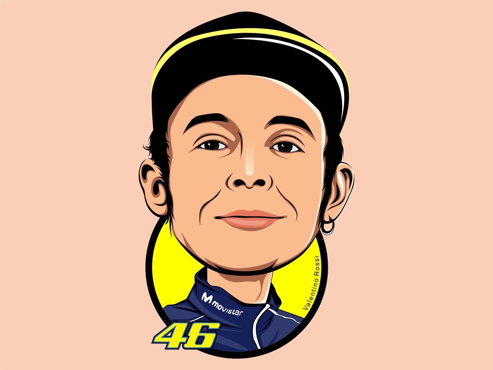 A Big Head Valentino Rossi By Cartoon People On Dribbble
