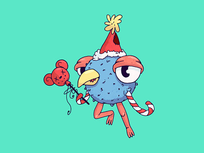 Goodbye this crazy 2020 year 2d 2d character bird bird illustration birdie character character design characterdesign christmas happy holidays happy new year illustration lollipop marrychristmas mascot new year