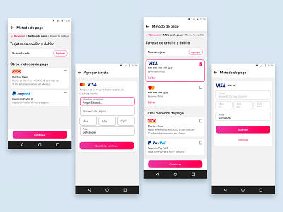 Método de pago checkout creditcard gradient oxxo payment methods paypal ui uidesign