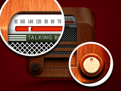 Radio Icon Closeups fm icon ios radio texture wood