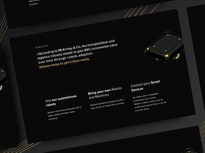 Luxury Website Robotics branding clean dark desktop illustration landing page ui ux vector web