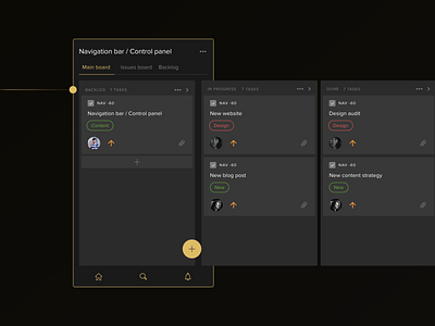 Project Manager Stages app application branding crm dark mode enterprise luxury mobile ui ux