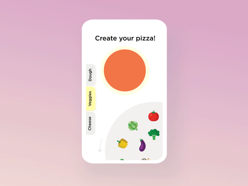 Game for Kids Pizza Maker app app design application bright children design desktop desktop app food game gif interaction kids pizza ui ux