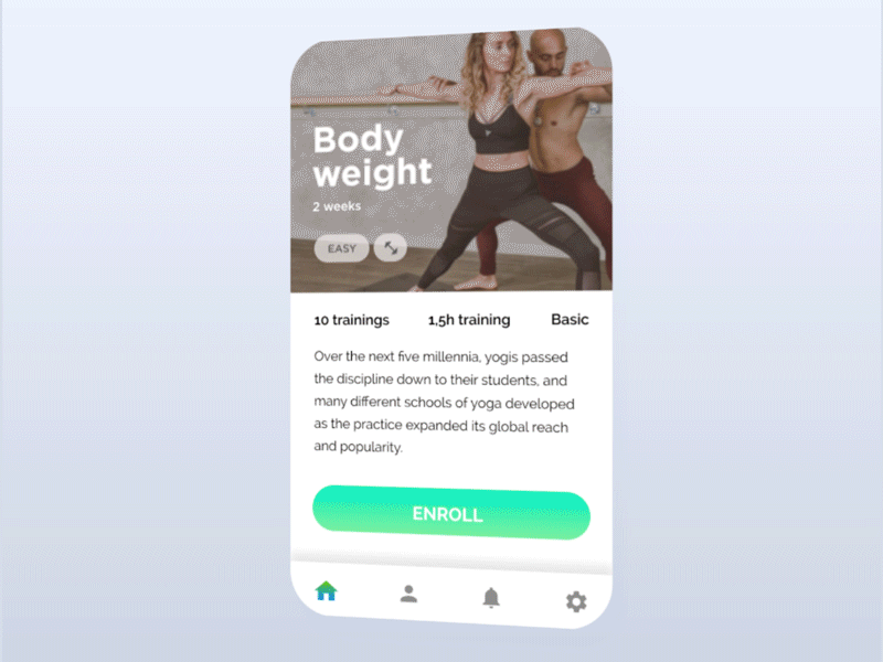 Yoga Trainings Booking android app application booking ecommerce ecommerce app marketplace mobile mobile app mobile ui sign up sports ui ux web website yoga