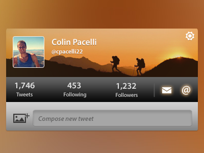 Twitter widget design interface orange tweet twitter ui widget