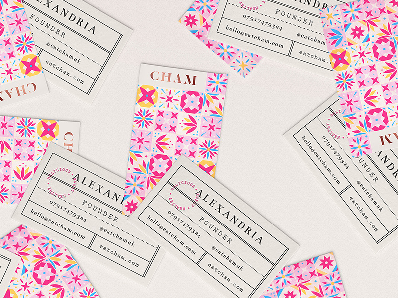 Cham Businesscards business card pattern design branding