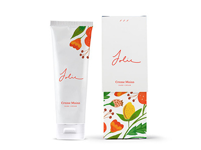 Jolie cosmetics floral illustration packaging design
