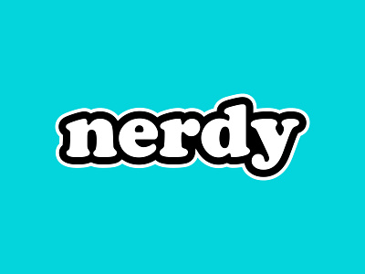nerdy black and white branding logo nerdy style vintage font