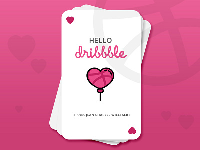 Hello Dribbble debut heart hello valentine